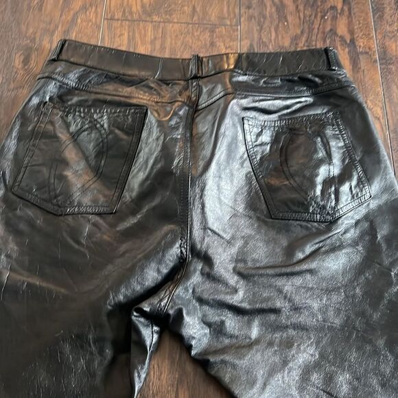 VTG Cafro size 34 by 27 leather high rise pants in EUC genuine black leather - Picture 8 of 12